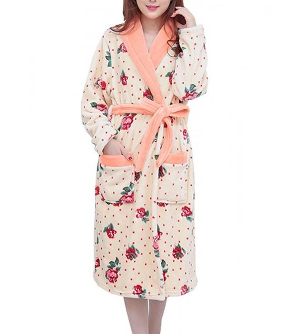 pqdaysun Flannel Bathrobe Sleepwear Printing