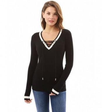 PattyBoutik Womens Contrast Ribbed Sweater
