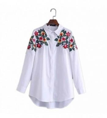 Viport Womens Shoulder Floral Embroidered