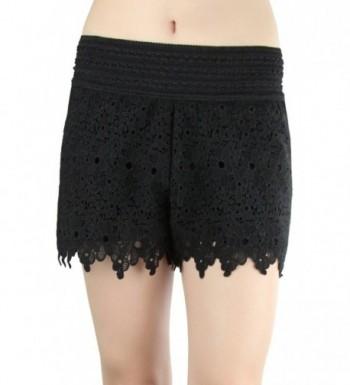 ToBeInStyle Womens Lace Shorts BLACK