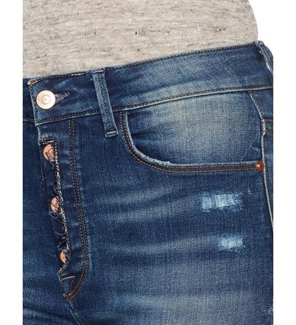Madison Women's Parsons High Rise Jean with Exposed Button Lapis ...