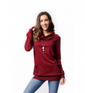 YINAI Womens Neck Tunics Sweatshirt Pockets