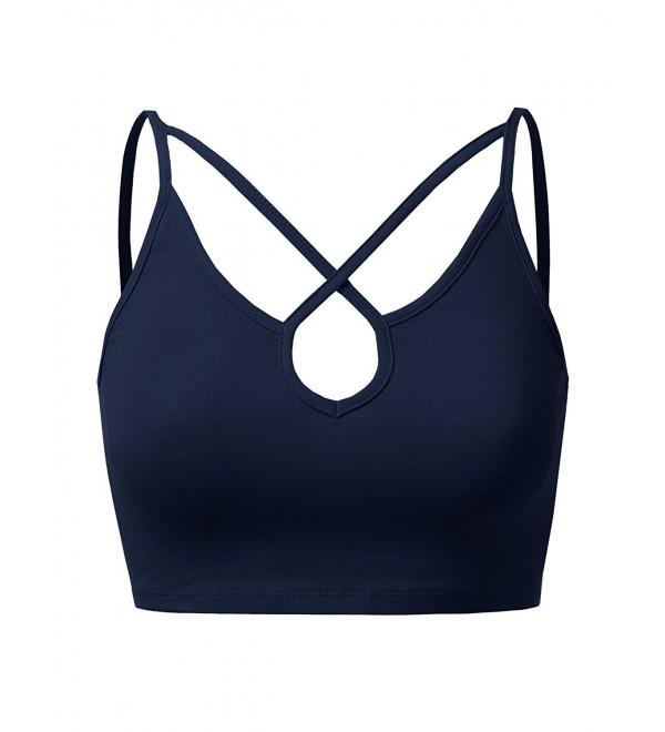 J.TOMSON Womens sleeveless Strappy Bustier Crop Tank Bralette Top ...