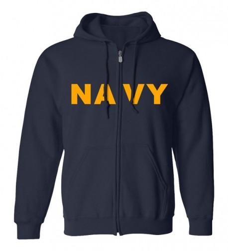 Navy Full Zip Hooded Sweatshirt print