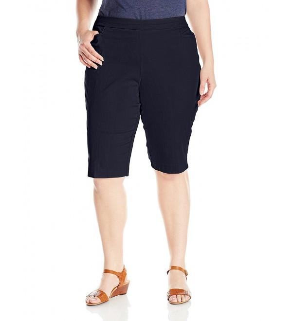 Women's Plus Size Superstretch Split Waistband Skimmer Short - Navy ...