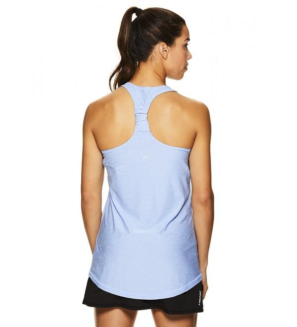Womens Victorious Racerback Ruching - Serenity Heather - CN1885AHAC2