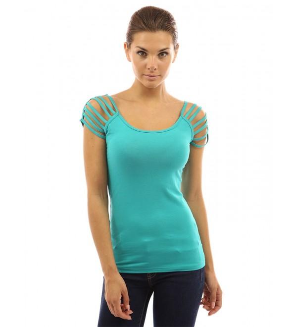 PattyBoutik Womens Scoop Sleeve Turquoise