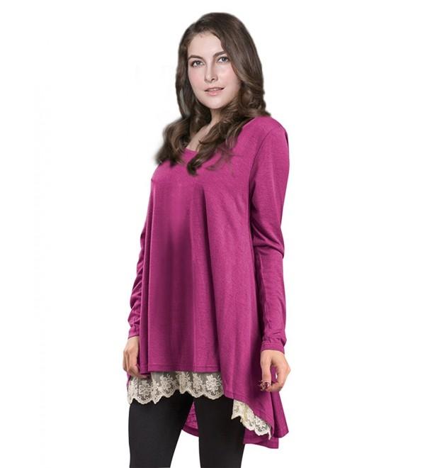 AMZ PLUS Casual Blouses Fuchsia