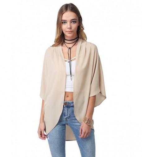 Solid Sleeve Open Front Kimono Cardigan