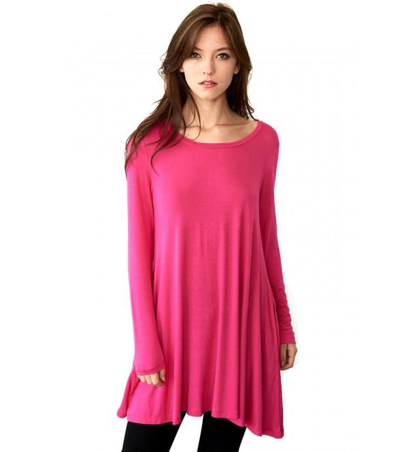 Women's Sleeve Easy Wear Jersey Tunic Dress With Side Pocket Various ...