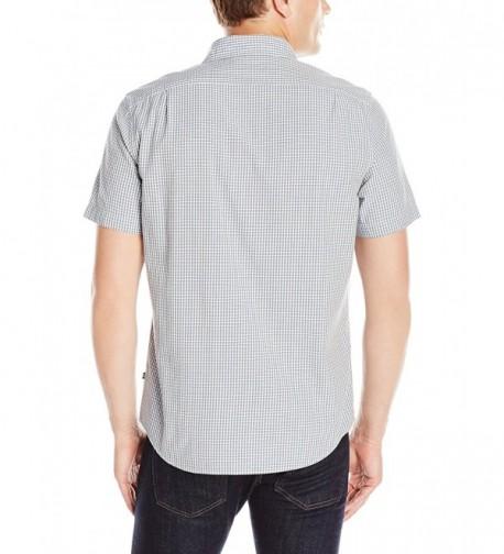 Men's Classic Fit Micro Plaid Short Sleeve Shirt - Caspian Blue ...