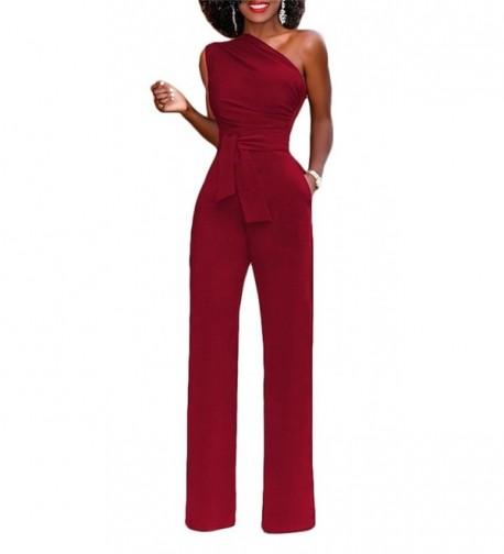 Symina Womens Elegant Shoulder Jumpsuit