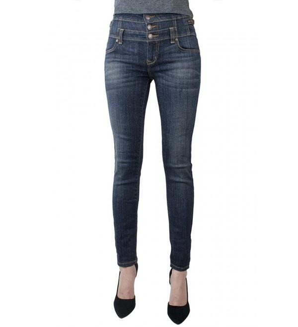 Eunina Women's High Waisted Stretch Skinny Denim Jeans - Dark Stone ...