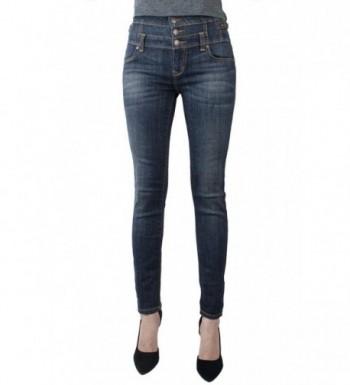 Eunina Women's High Waisted Stretch Skinny Denim Jeans - Dark Stone ...