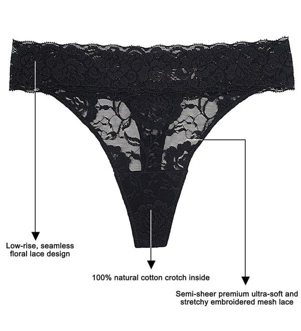 Janice Seamless Thong Floral Lace Breathable Panties Sexy Lingerie For ...