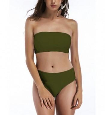 ZJWay Womens Strapless Bandeau Swimsuit