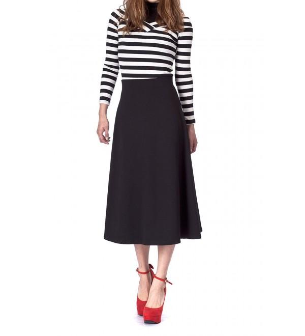 Elastic Waist line Flared Skirt