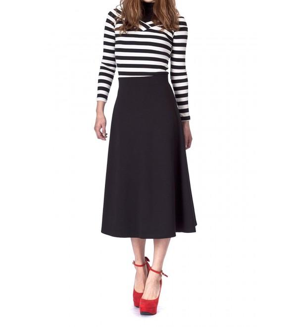 Elastic Waist line Flared Skirt