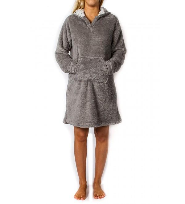 Womens Plush Hooded Tunic Sleep