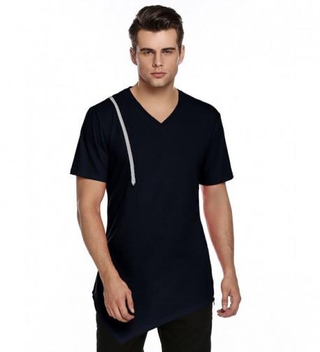 Coofandy Sleeve Irregular Tshirts Longline