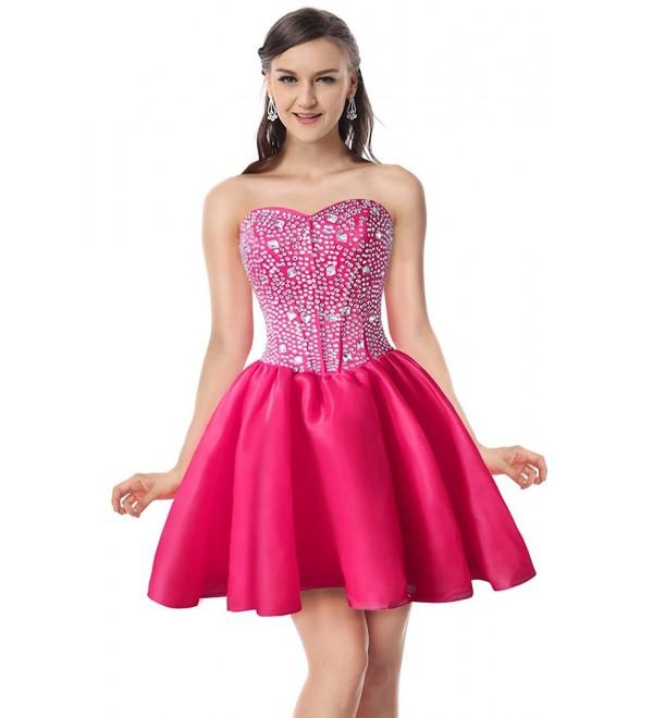 Charmian Gorgeous Homecoming Cocktail Organza Fuchsia