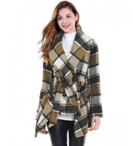 Allegra Womens Asymmetric Plaids Brown