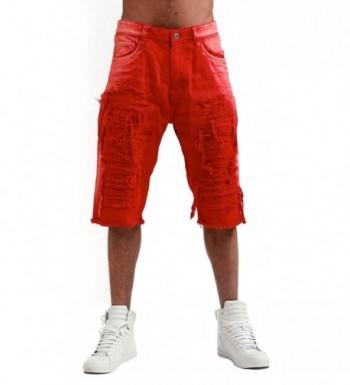 Smoke Rise Repair Bleached Shorts Red 32