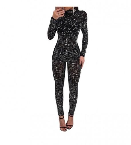 Kafiloe Rhinestone Cocktail Jumpsuit Clubwear