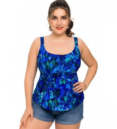 Women's Plus Size Swimwear Tankini Top Printed Swimsuit Bathing Suit ...