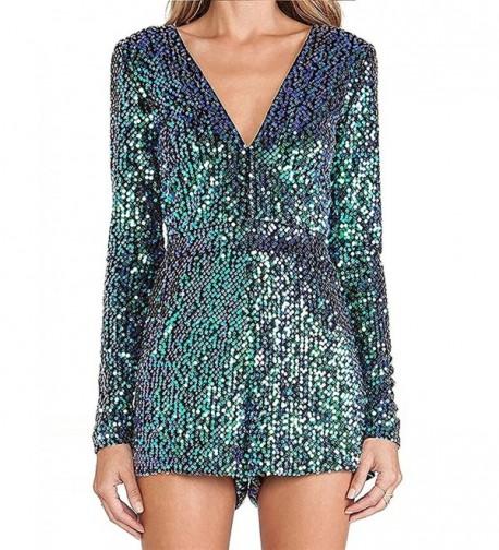 Richlulu Womens Sparkly Sequin Jumpsuit