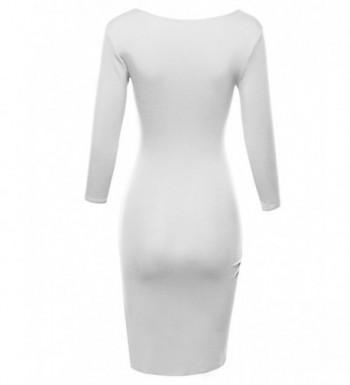 MBE Women's Super Sexy 3/4 Sleeve Body Con Wrap Dress - Fwdsd020 White ...