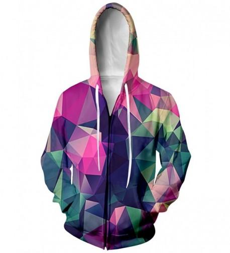 RAISEVERN Rainbow Geometric Drawstring Sweatshirt