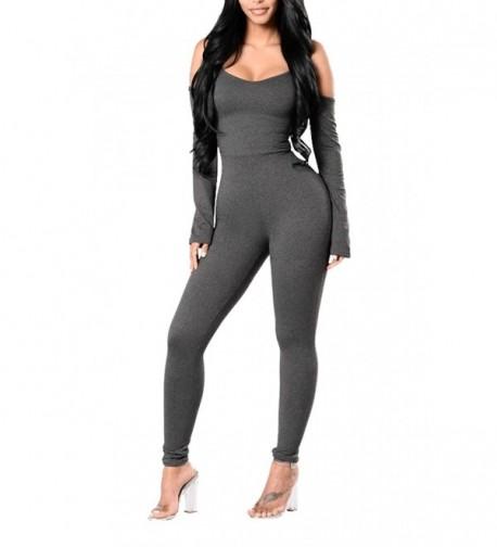 Linsery Womens Shoulder Sleeve Jumpsuits