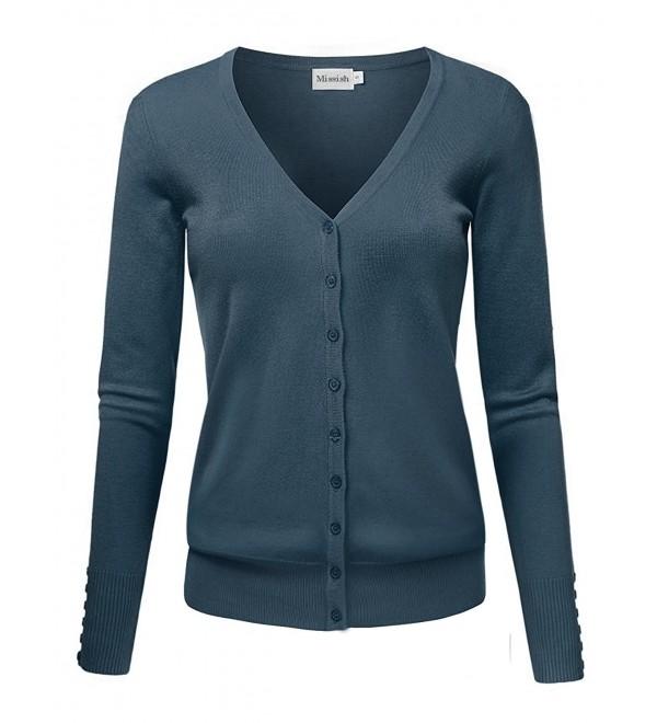 MISSISH Womens V Neck Cardigan Sweater