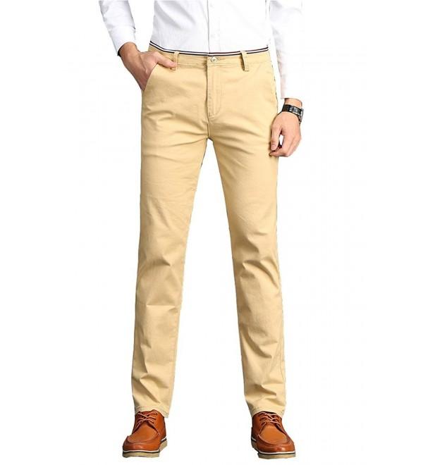 Mens Flat Front Pants FRTCV Slim Tapered Stretchy Casual Pant - 2khaki ...