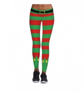 Holiday Rainbow Striped Christmas Leggings