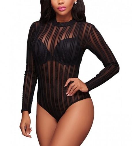 Foryingni Womens Striped Sleeve Bodysuit