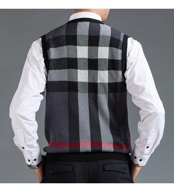 duwnie v neck plaid sweater