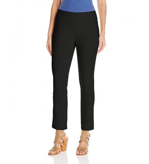 Women's Pull-On Slim Leg Stretch Ankle Pant - Black - C712963DTXX