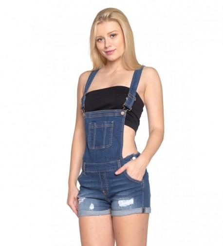 jean short overalls womens