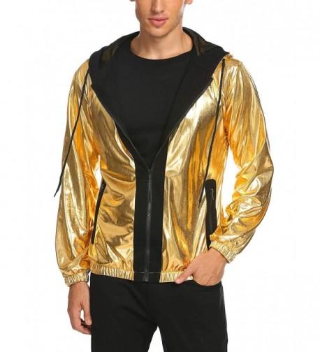 COOFANDY Metallic Nightclub Varsity Baseball