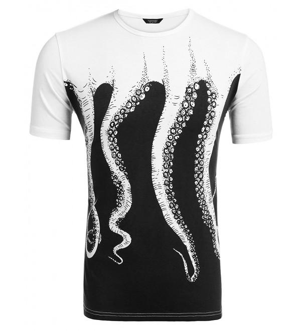 Coofandy Octopus Sleeve Cotton T Shirt