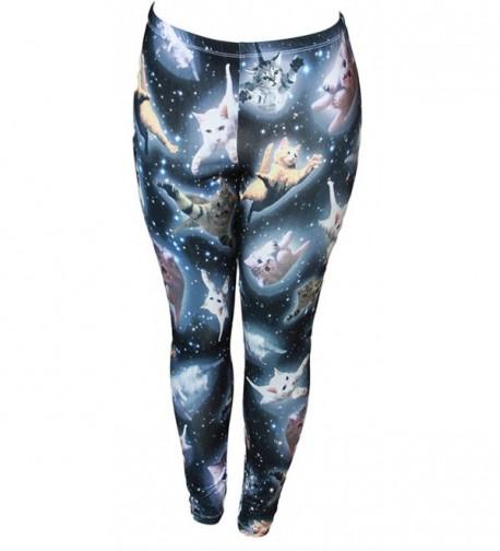 Space Kitten Ladies Leggings MediumBlack