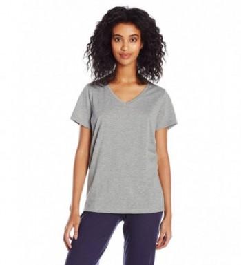 HUE Womens Sleeve V Neck Heather