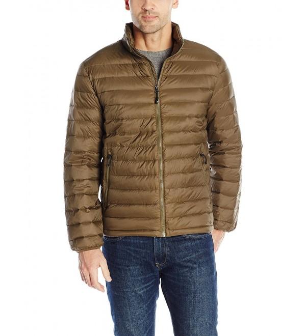 Men's Vislon Packable Down Puffer Jacket - Army/Khaki - C211ZT4O1OZ