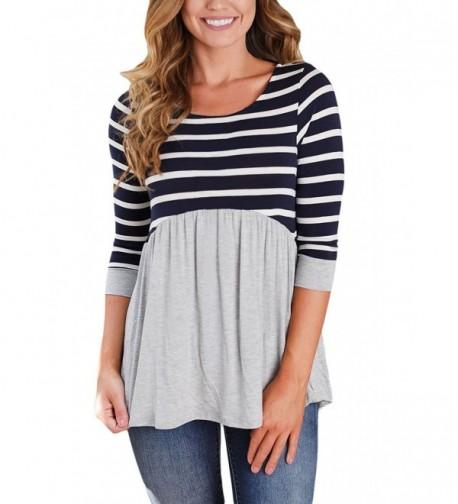 HOTAPEI Casual Contrast Sleeve Striped