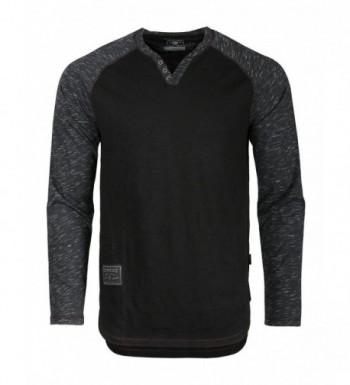 ZIMEGO Sleeve Raglan Henley Longline