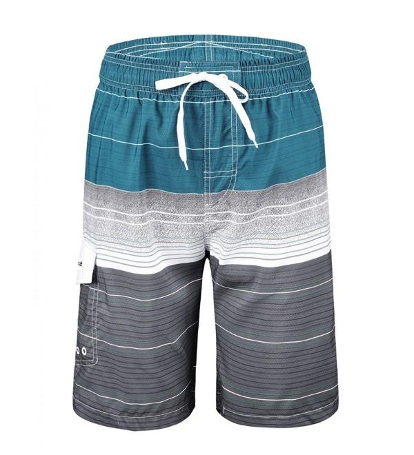 Men's Swimwear Quick Dry Striped Board Shorts - Striped Light Blue ...
