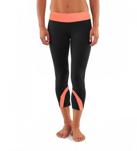 Yoga Capri Pants Black Orange