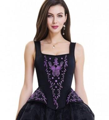 SZIVYSHI Womens Overbust Embroidery Bustier